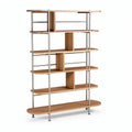 **Moderne Boekenkast van Hout en Metaal met Open Planken**