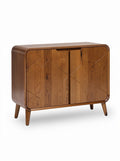 Moderne Houten Dressoirkast met Geometrisch Ontwerp en Retro Poten